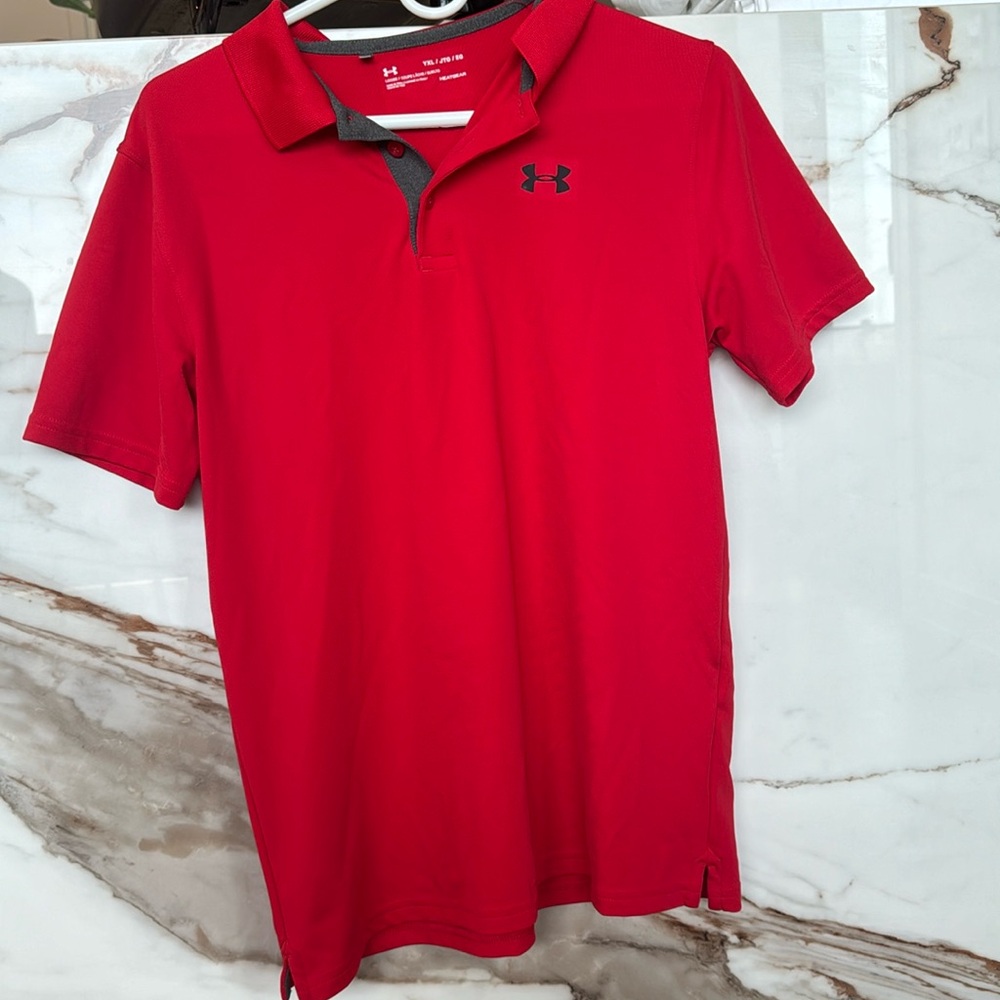 Red Under-armor Collard Polo